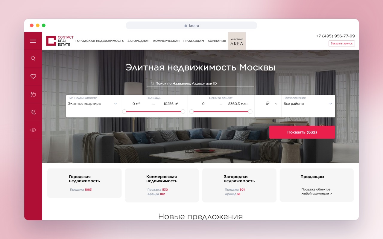 Website development for a luxury real estate agency